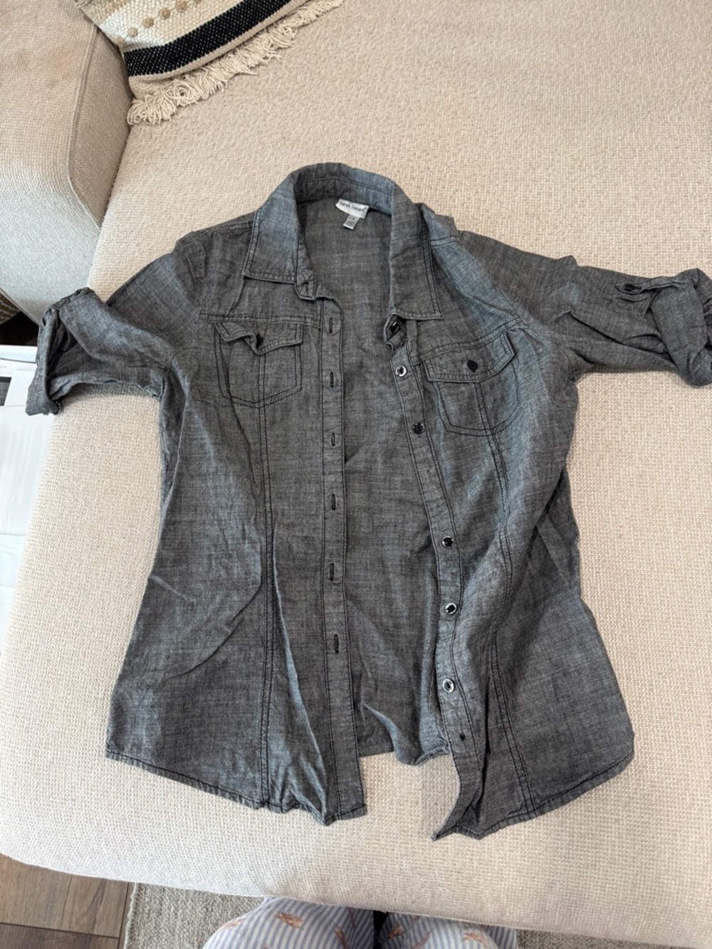 Lightweight Gray Button-Up Shirt
